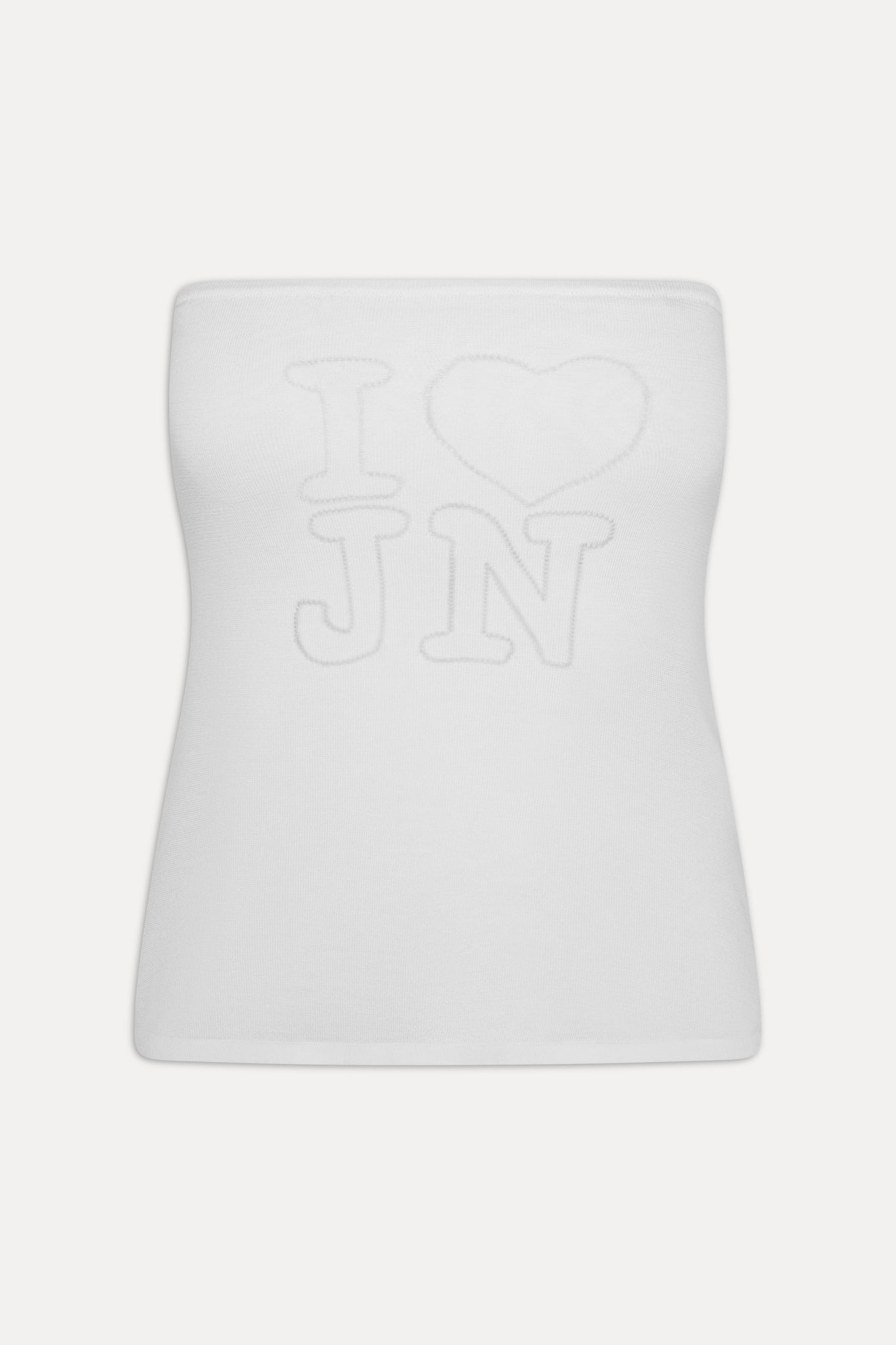 x JENNIE Margot Knit Tube Top  Optic White