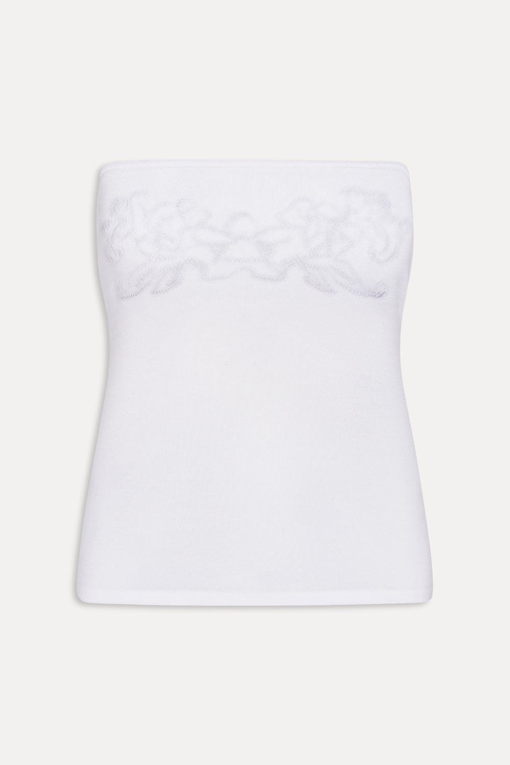 Margot Knit Tube Top  White Hibiscus