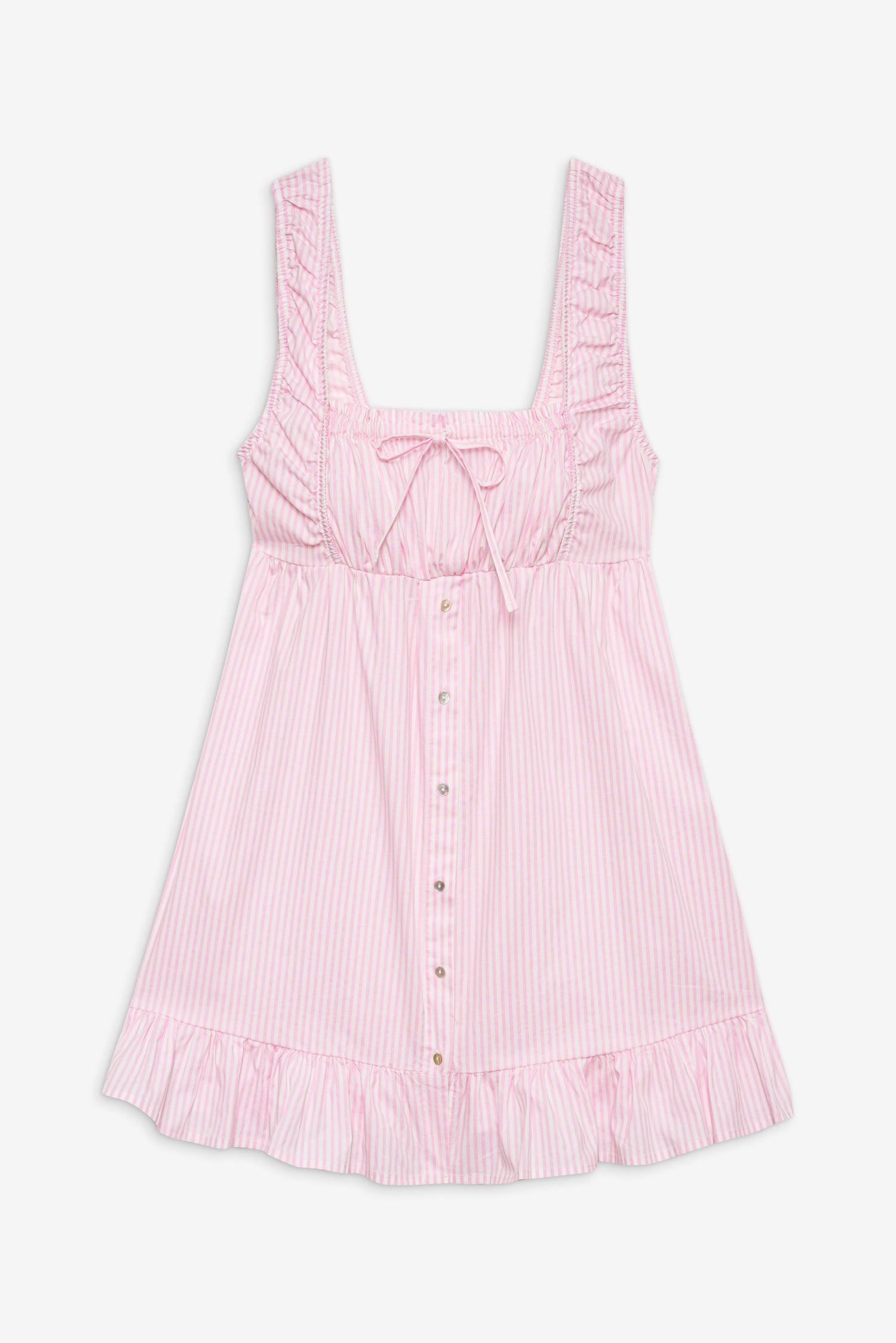 pink and white babydoll dress 1940s Candy Stripe Pink and White Cotton Babydoll Dress Size Small