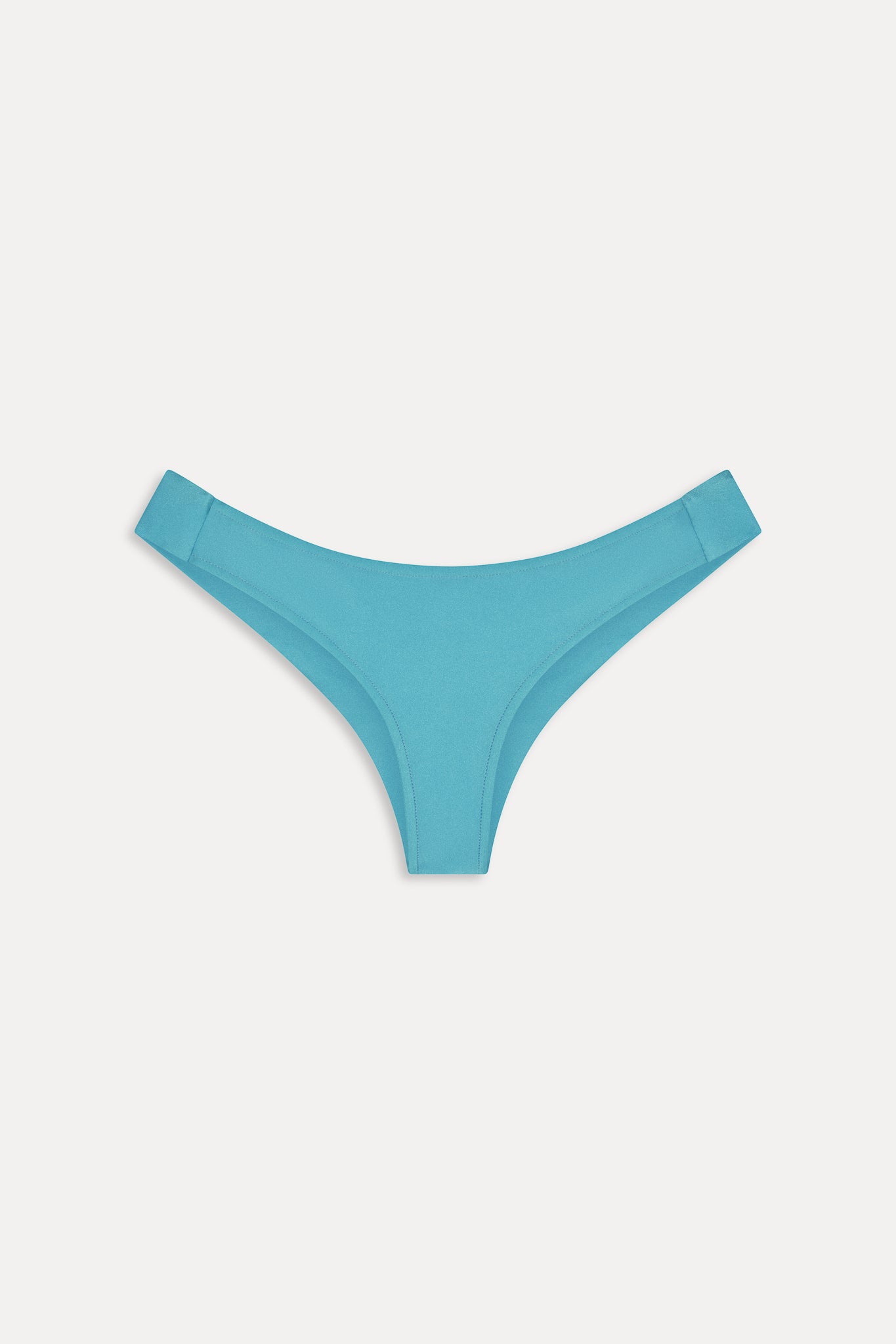 Marina Satin Cheeky Bikini Bottom  Cyan Shine