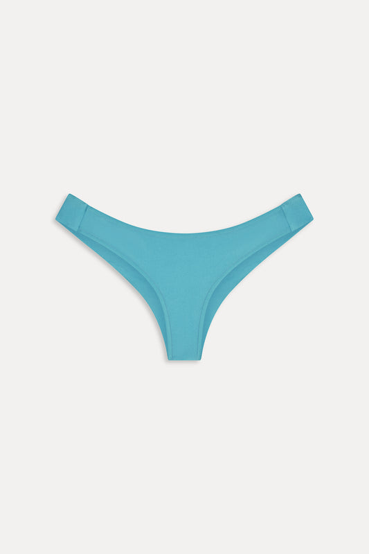Marina Satin Cheeky Bikini Bottom - Cyan Shine by Frankies Bikinis 
