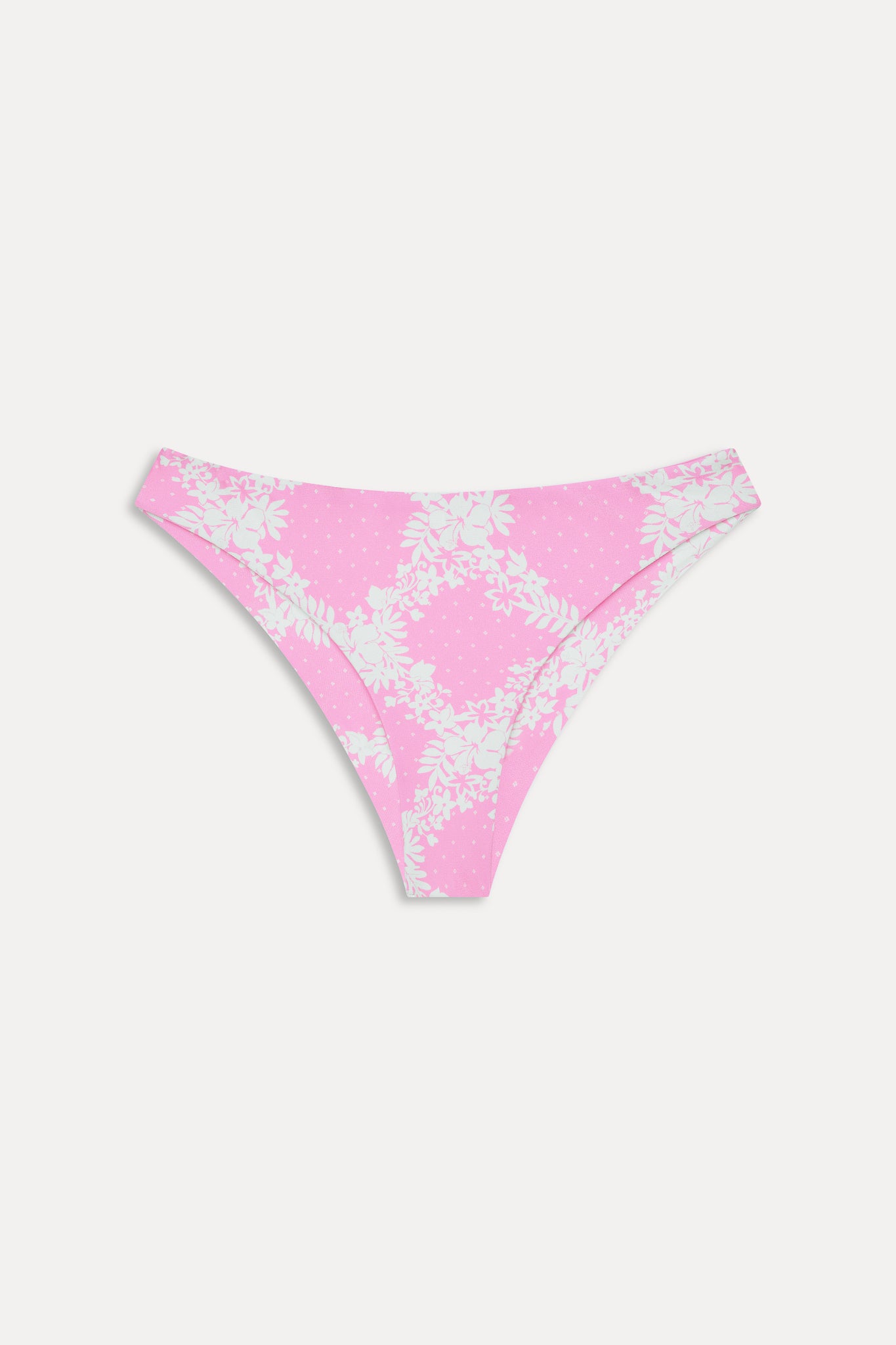 Marina Satin Cheeky Bikini Bottom  Tropical Pink Polka Dot