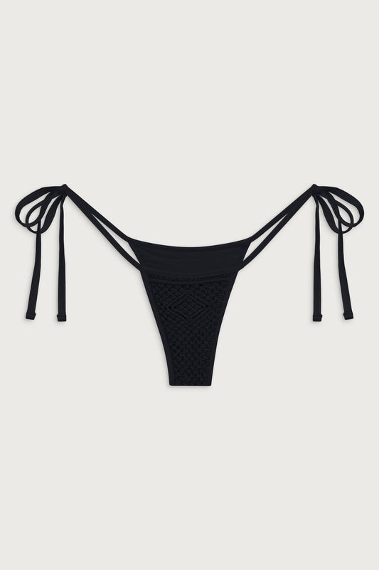 Naia tie side skimpy bikini bottom black by Frankies Bikinis 
