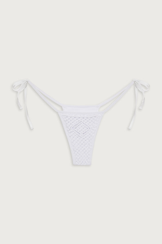 Naia tie side skimpy bikini bottom optic white by Frankies Bikinis 