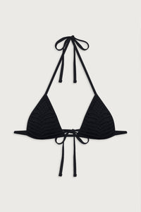 Naia Triangle Halter Bikini Top - Black