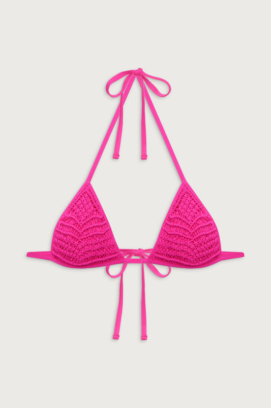 Naia triangle halter bikini top sea star pink by Frankies Bikinis 