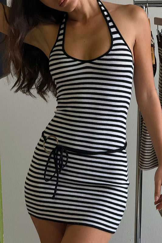 Product--Dolly Knit Mini Dress Jet Stripe