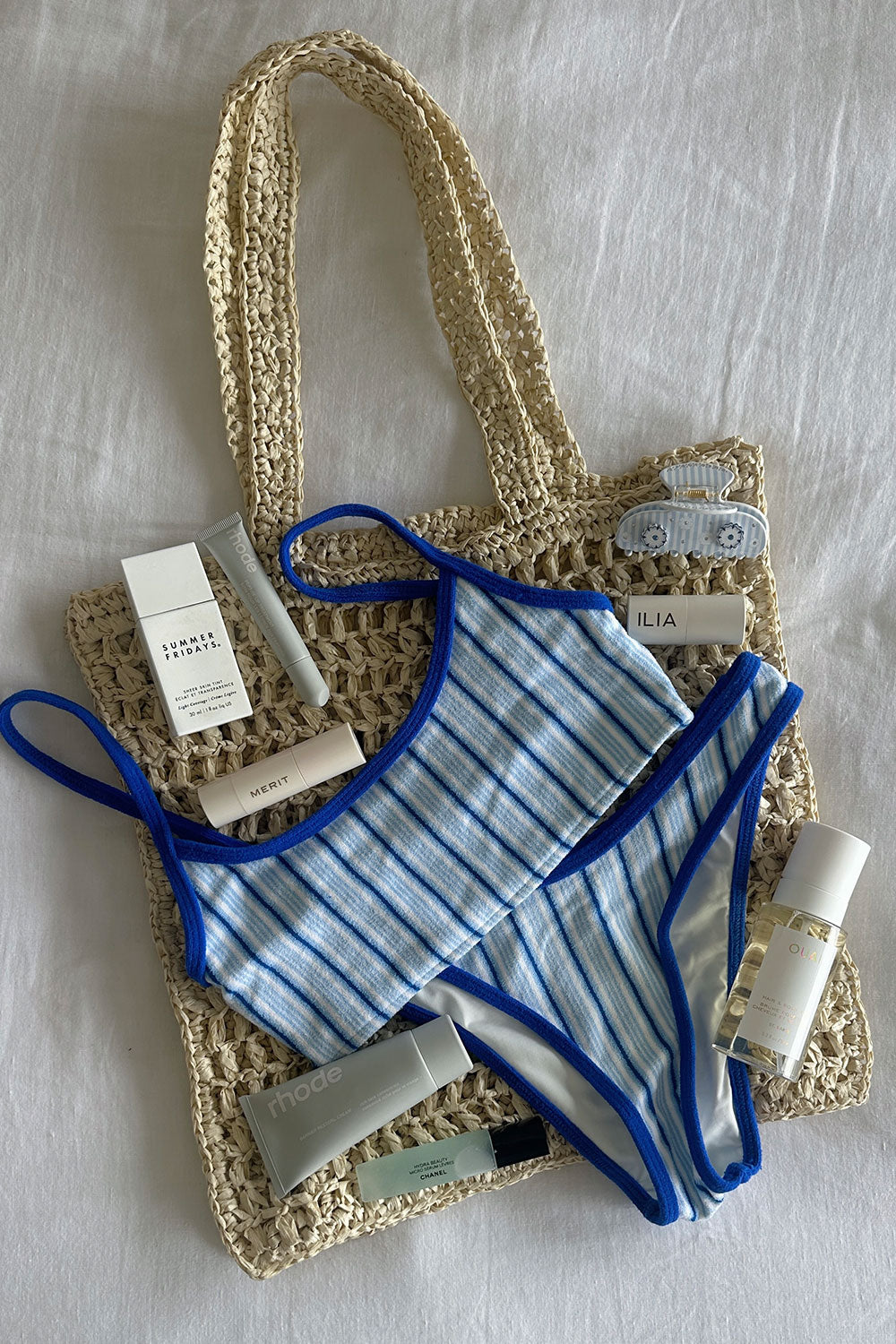 x DJERF AVENUE Bay View Bralette Bikini Top  Seaside Stripe