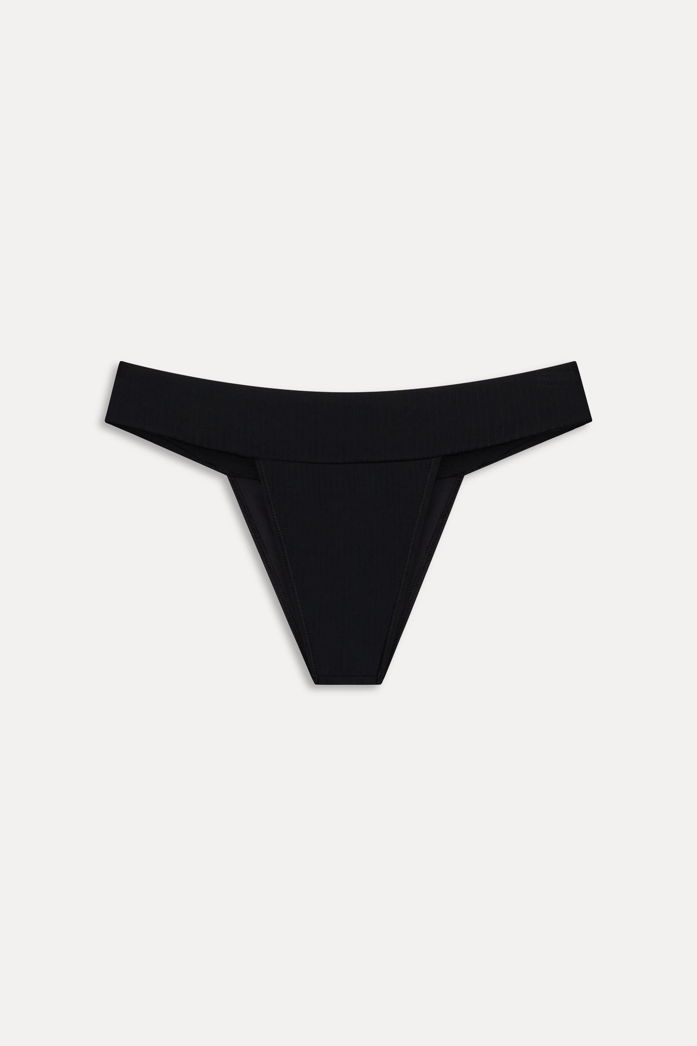 Nick Cheeky Ribbed Bikini Bottom  Black