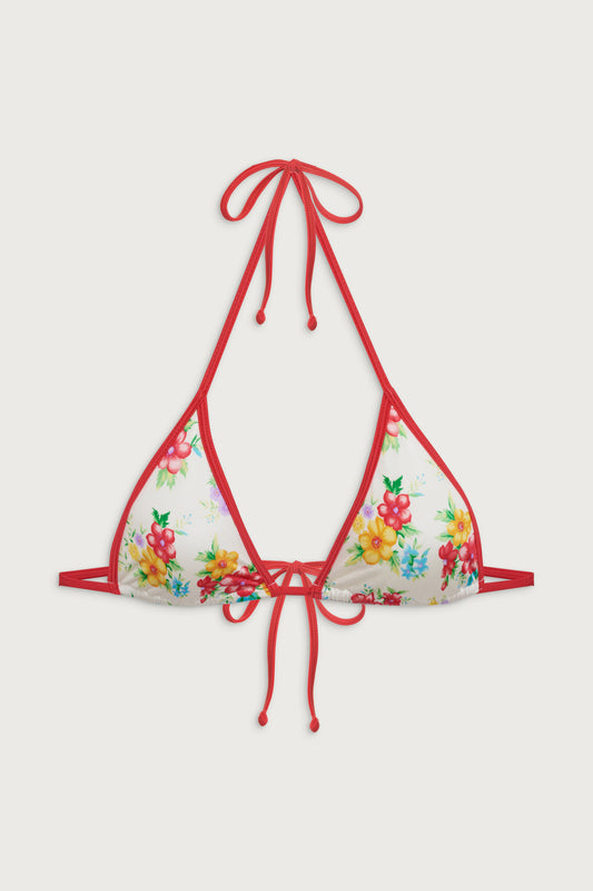 Nick shine triangle bikini top sweet hibiscus by Frankies Bikinis 
