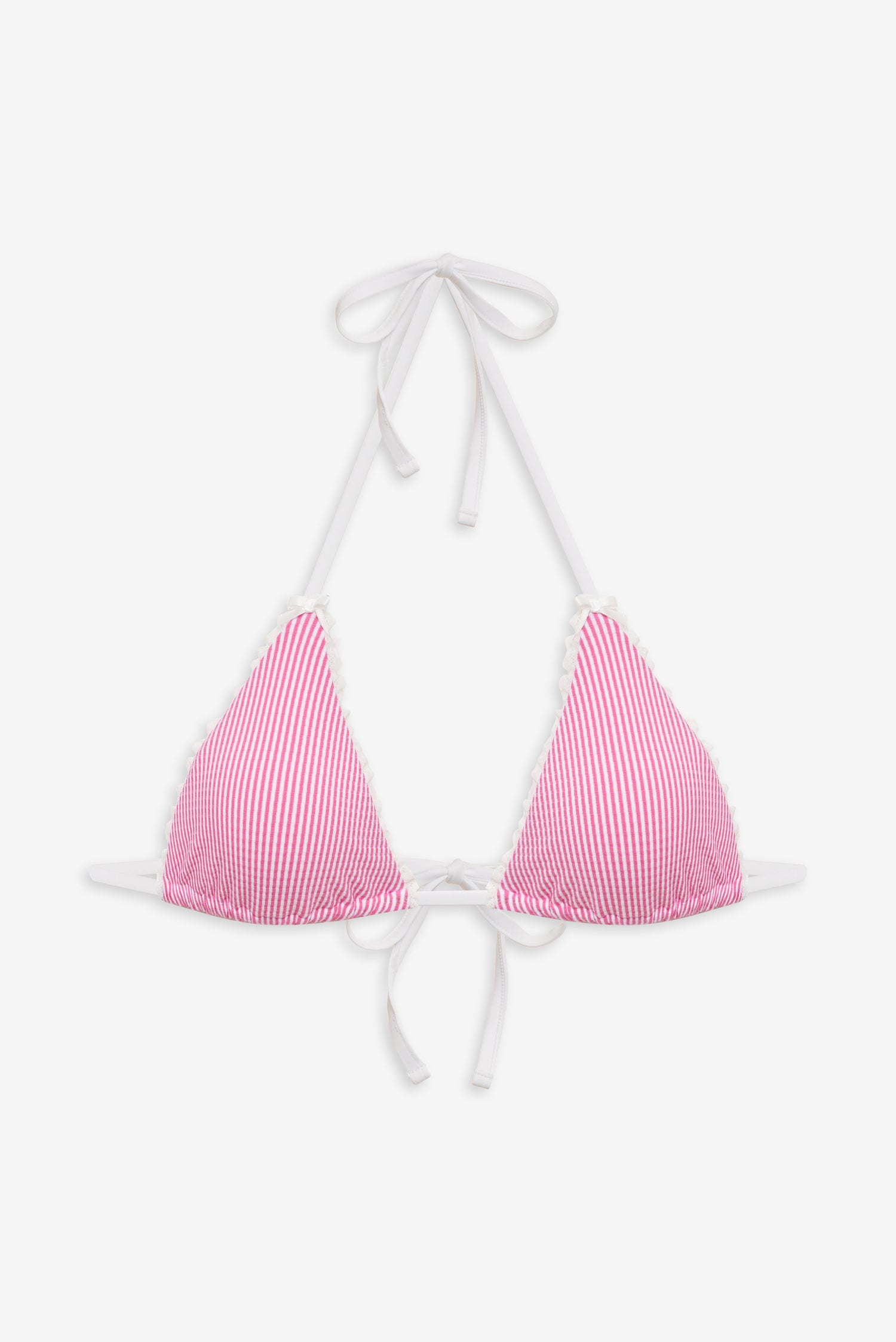 Nick Triangle Bikini Top  Pink Stripe