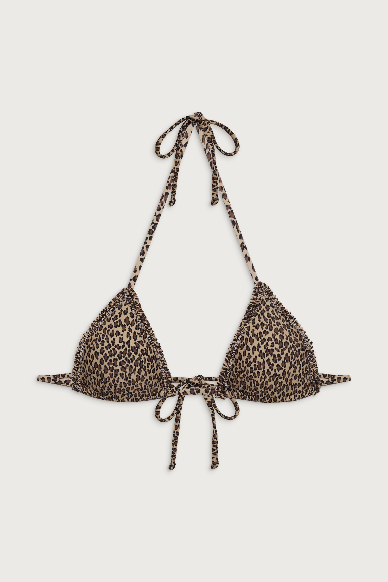 Nick Triangle Halter Bikini Top  Baby Leopard