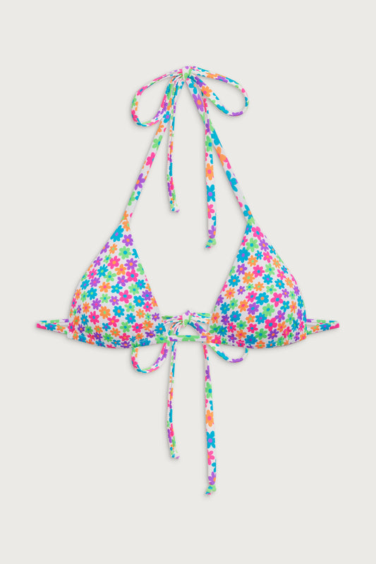 Nick floral triangle bikini top forever flower by Frankies Bikinis 