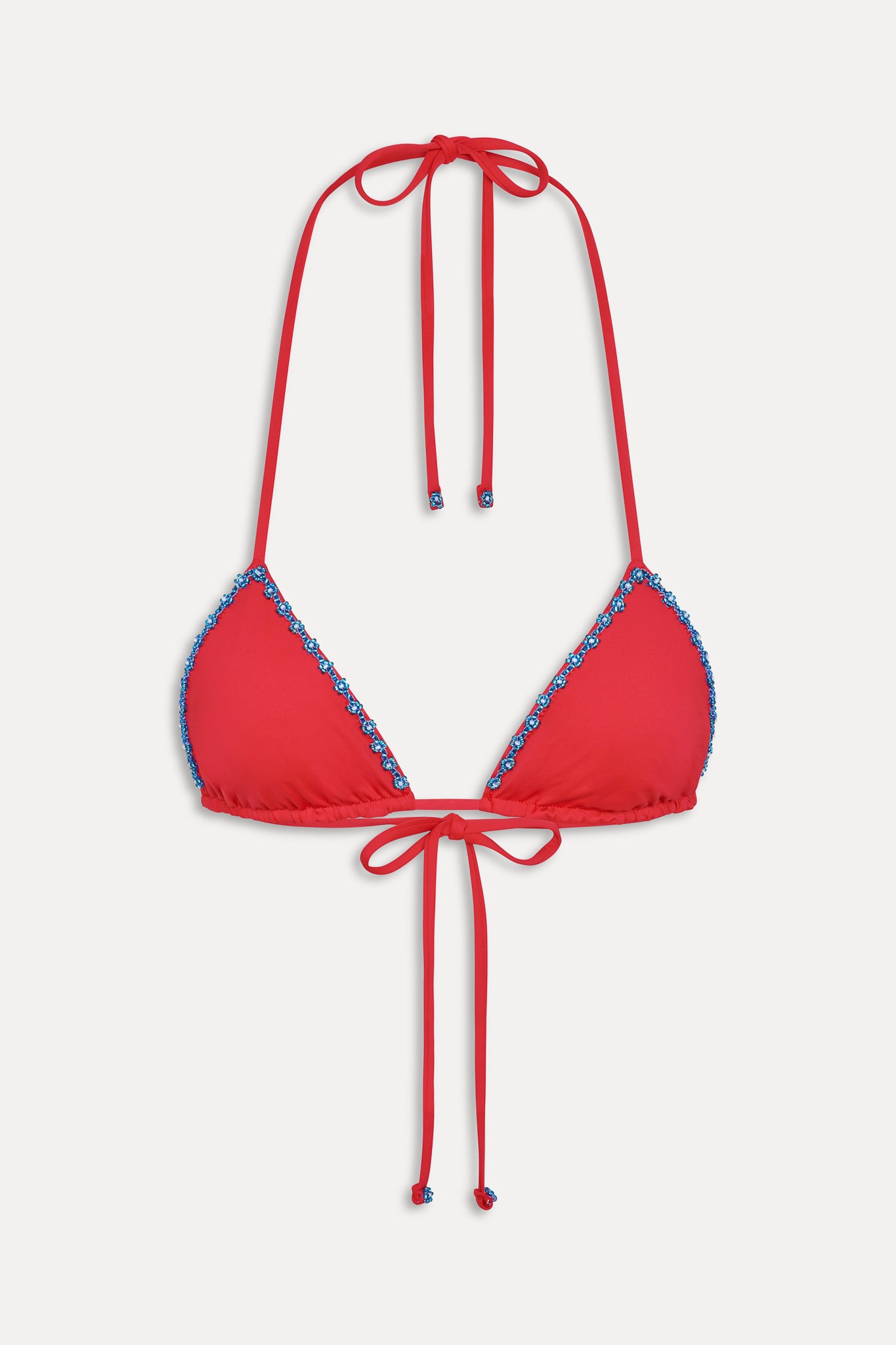Nick Beaded Triangle Bikini Top  Havana