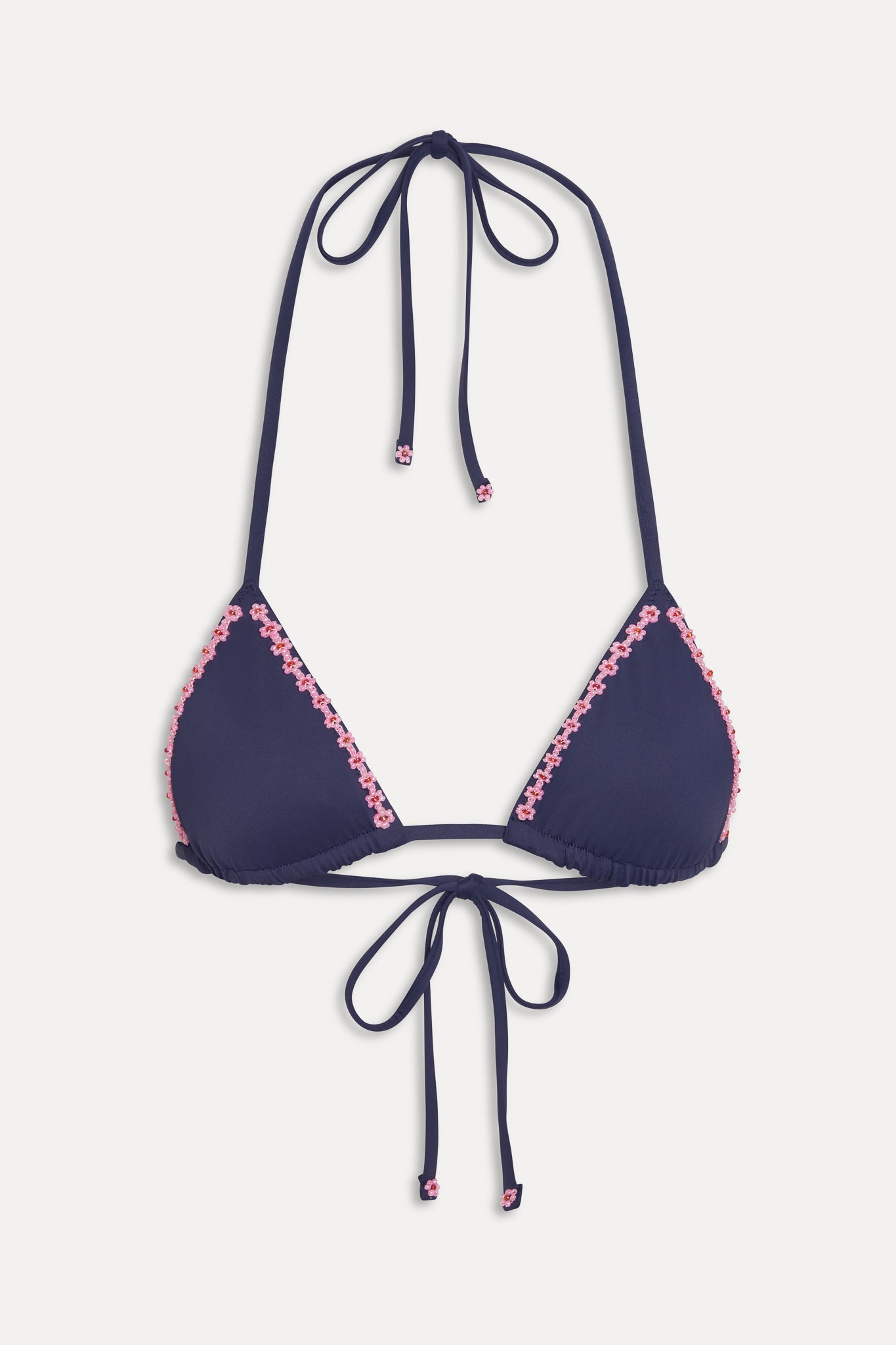 Nick String Triangle Bikini Top  Midnight Bloom