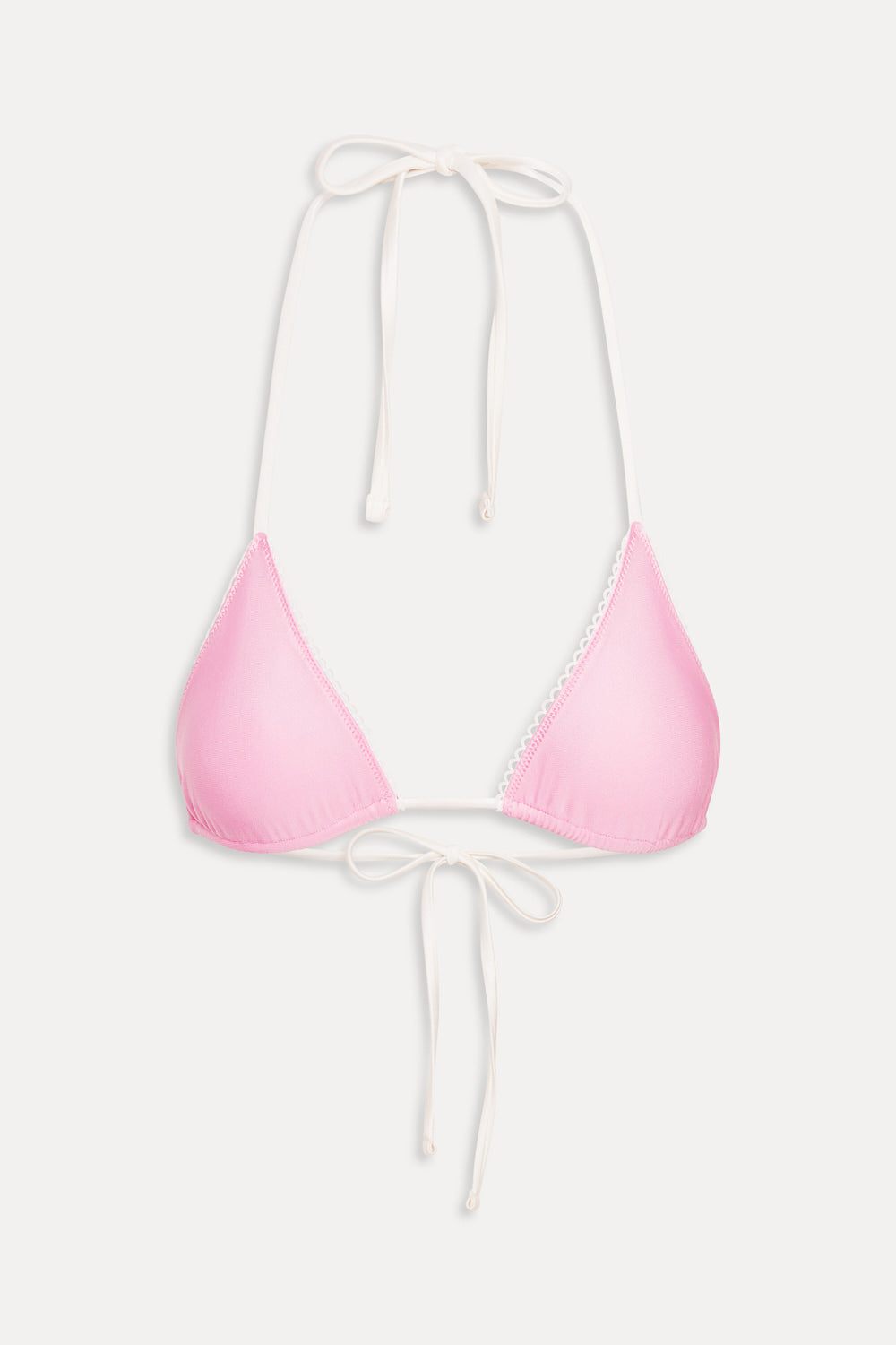 Nick Satin Triangle Bikini Top  Pink Shine