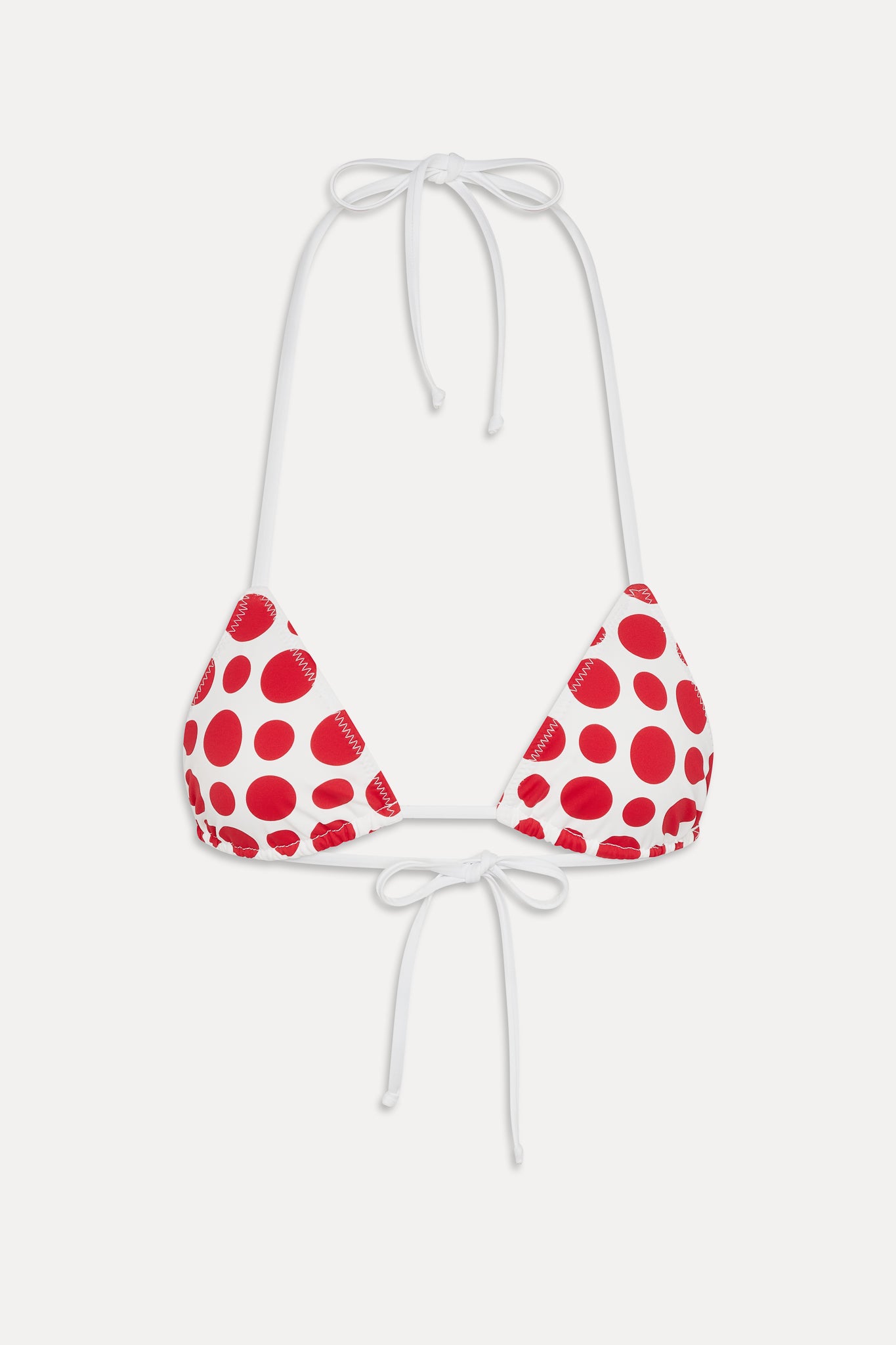 Nick Triangle Halter Bikini Top  Red Dottie