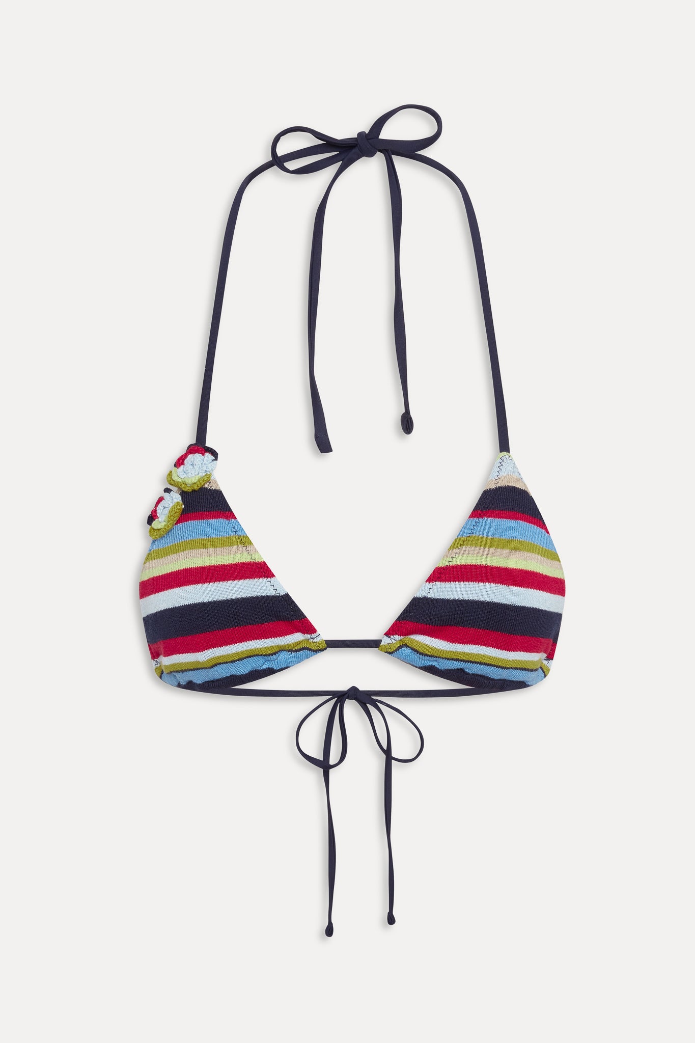 Nick Knit Striped Bikini Top  Retro Rainbow