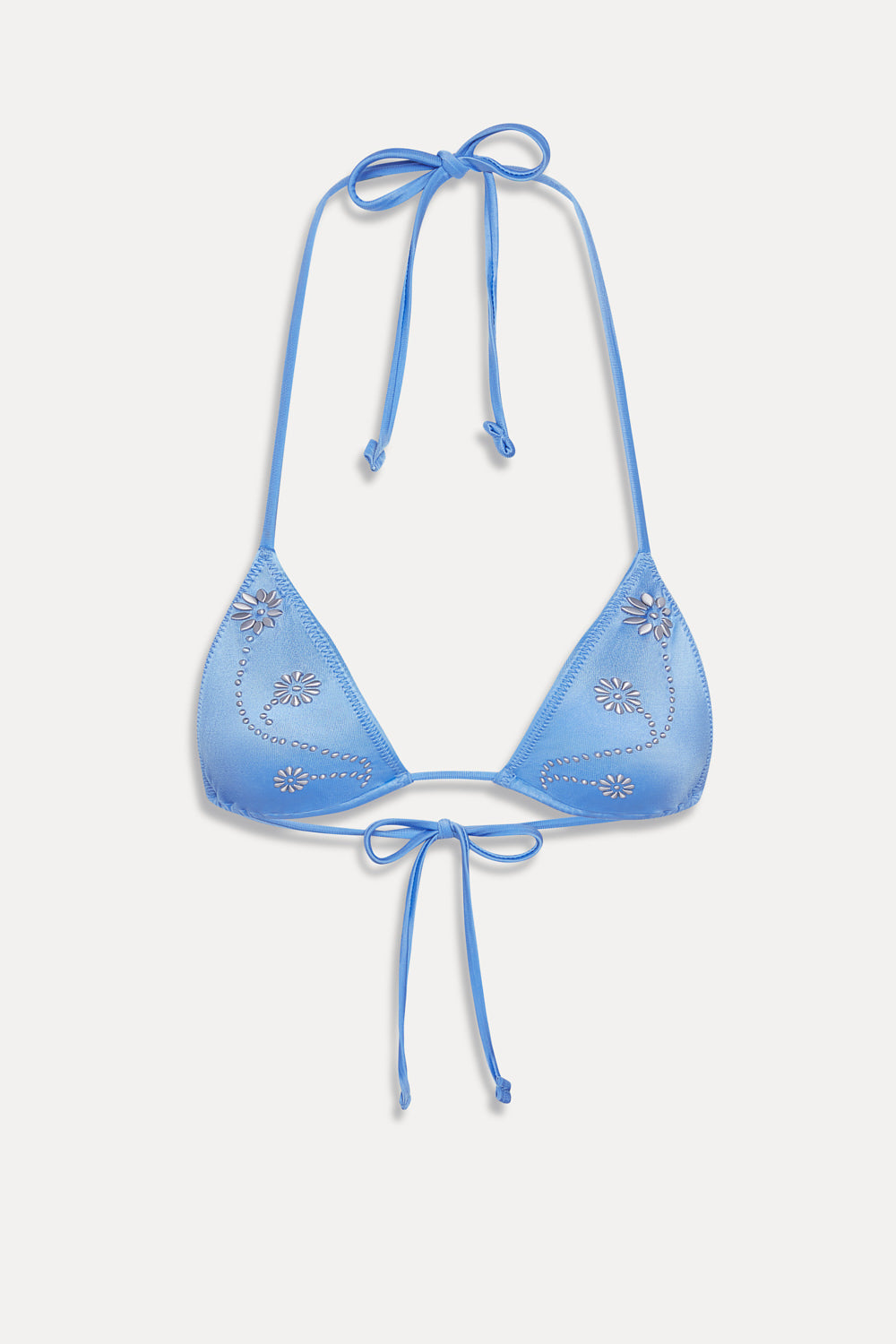 Nick Satin Triangle Bikini Top  Sunflower Sky