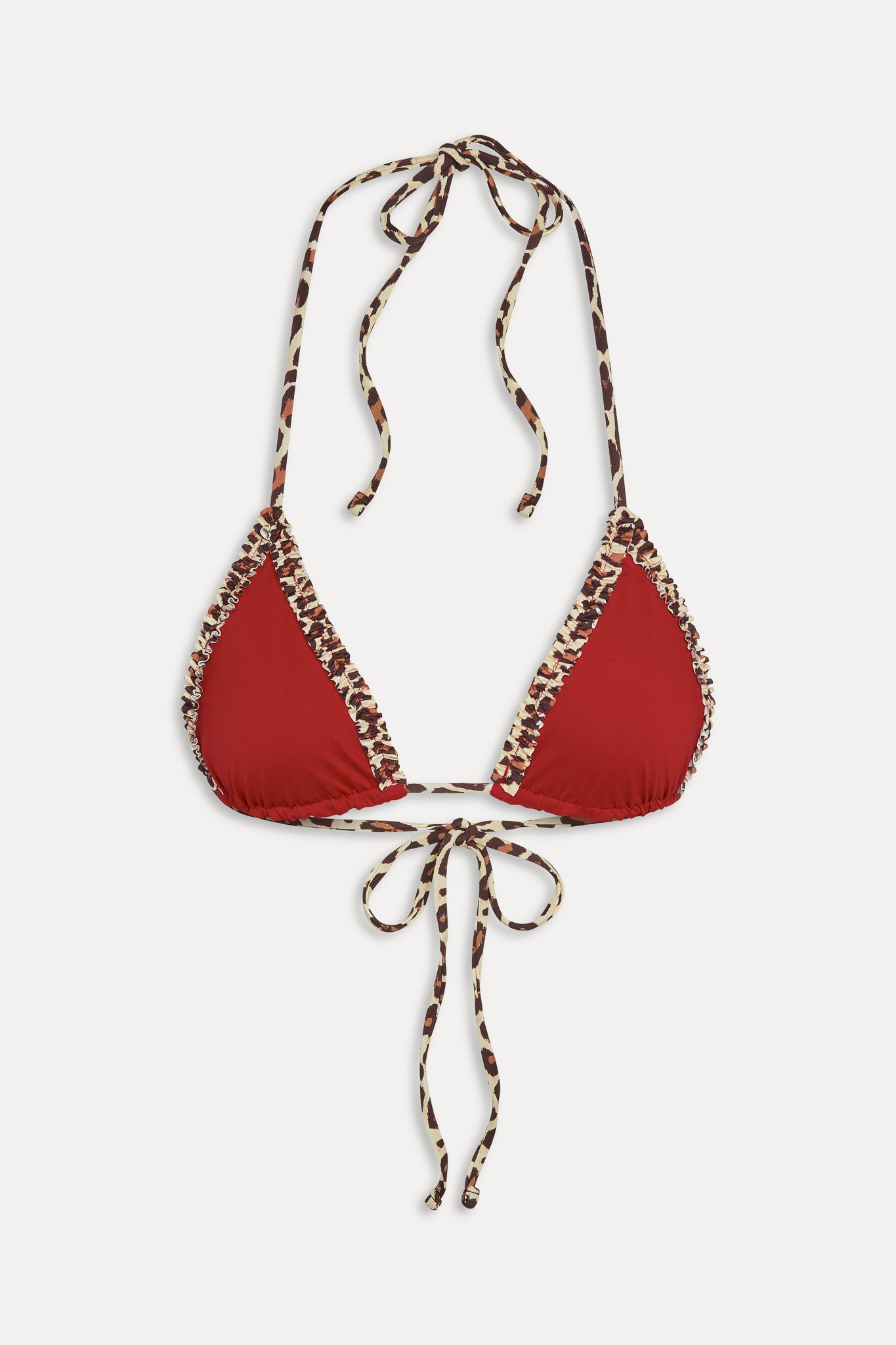 Nick Ruffle Triangle Bikini Top  Valentine