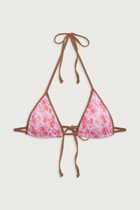 Nick Floral Triangle Bikini Top - Watercolor Hibiscus