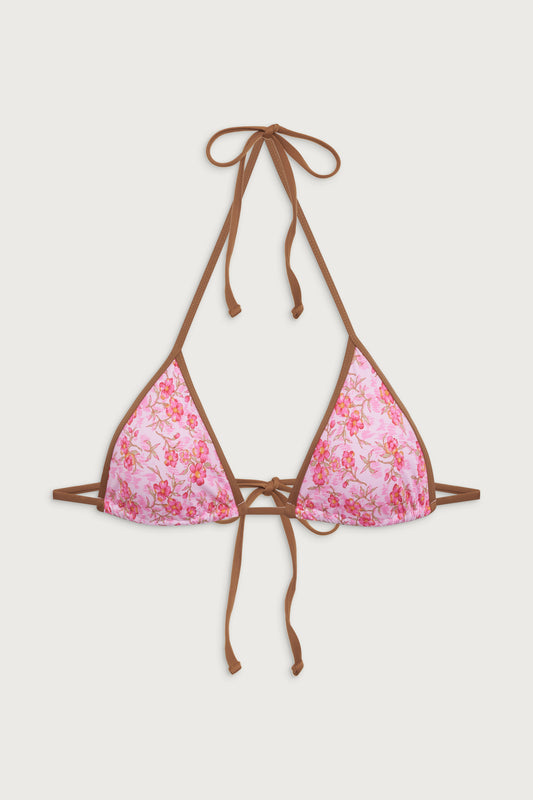 Nick floral triangle bikini top watercolor hibiscus by Frankies Bikinis 