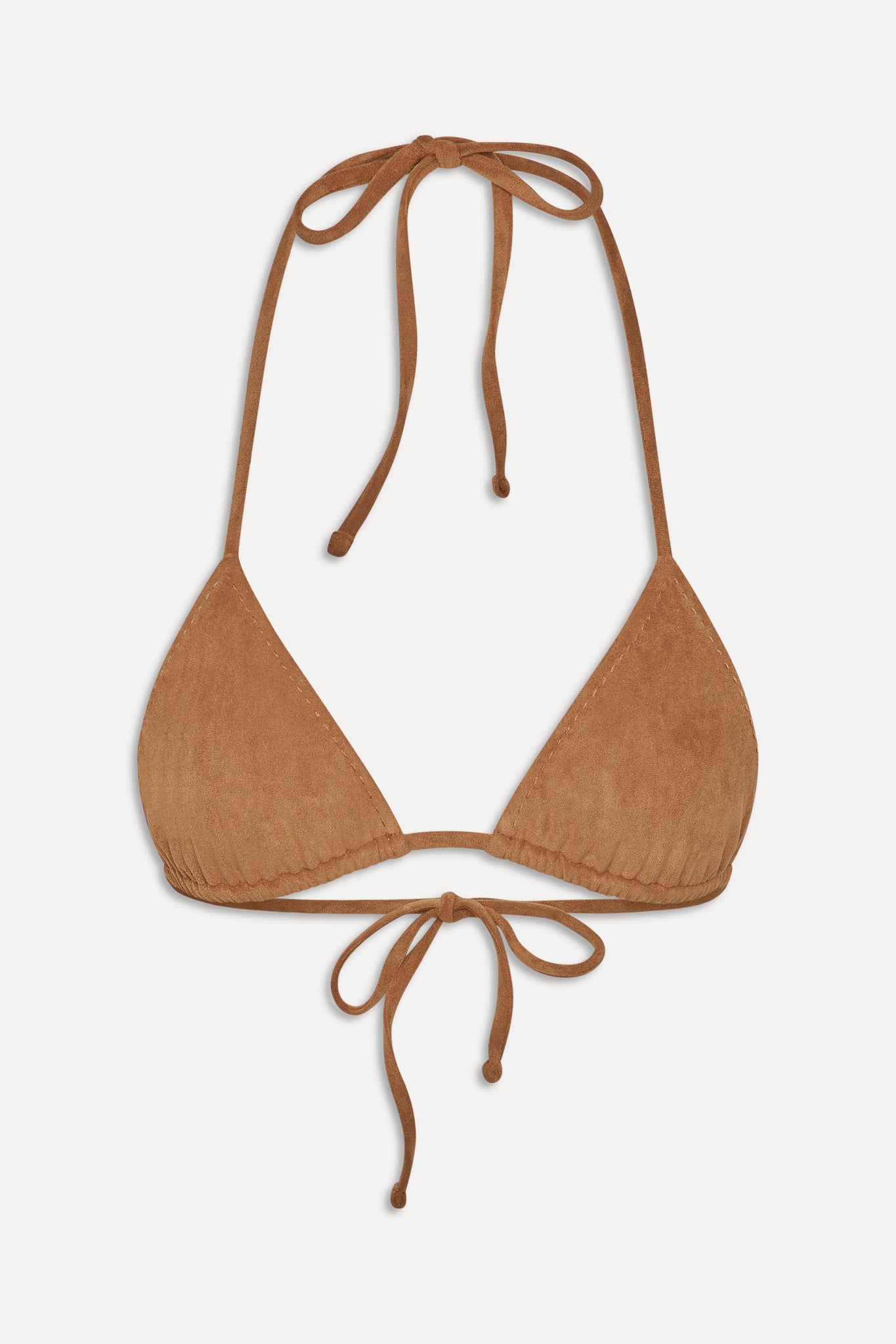 x BELLA HADID Nick Suede Triangle Bikini Top  Sunkissed Suede