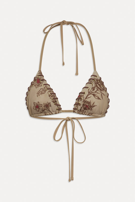 BELLA HADID Nick Triangle Bikini Top Desert Rose by Frankies Bikinis 