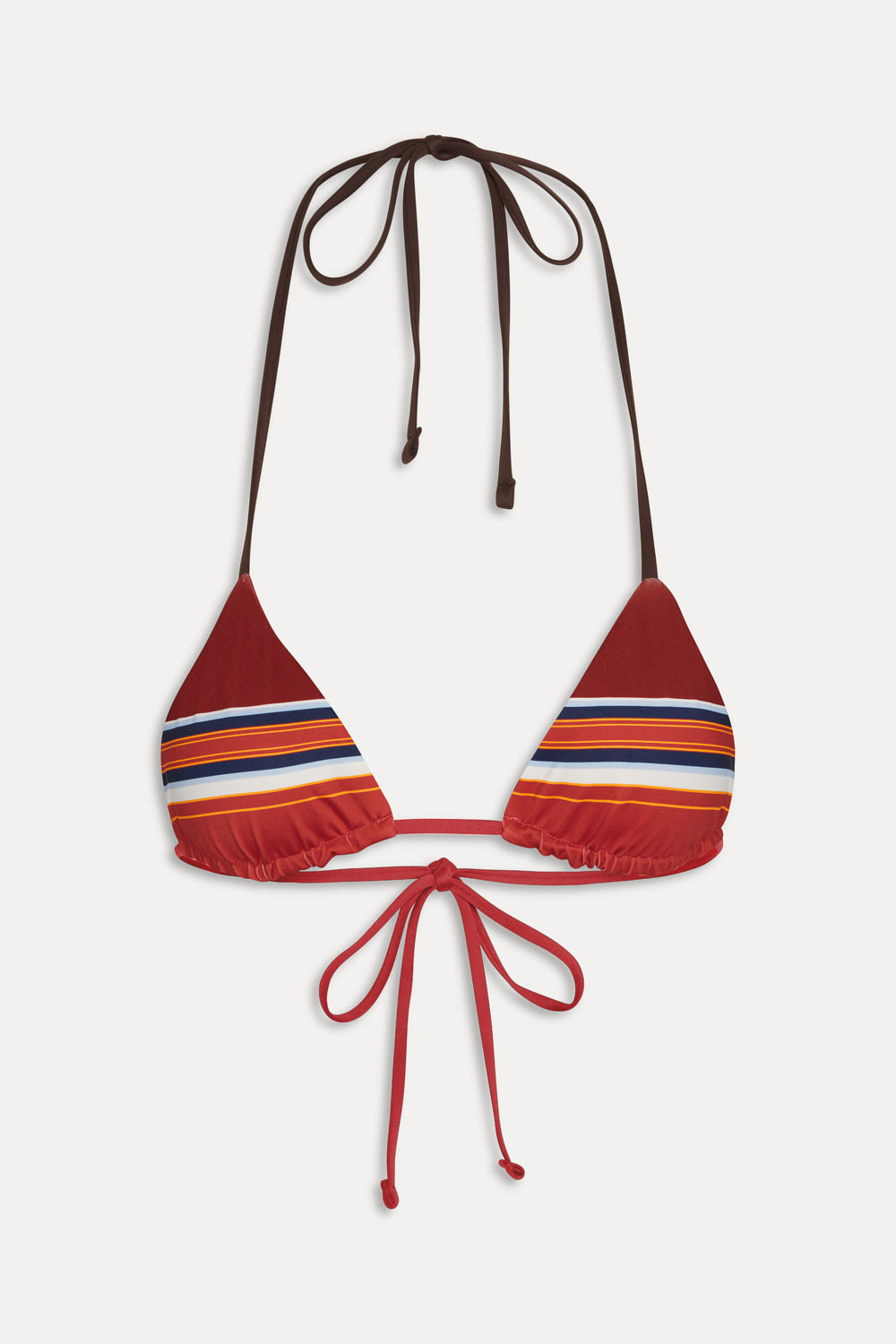 Nick Striped Triangle Bikini Top  Sandstone