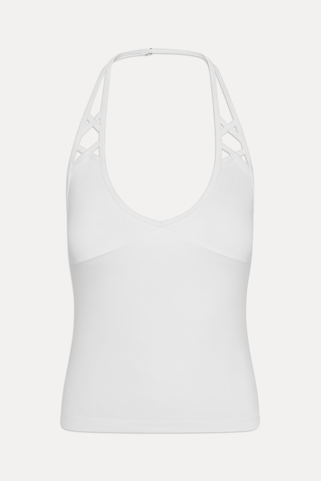x JENNIE Nora Cotton Halter Top  Optic White