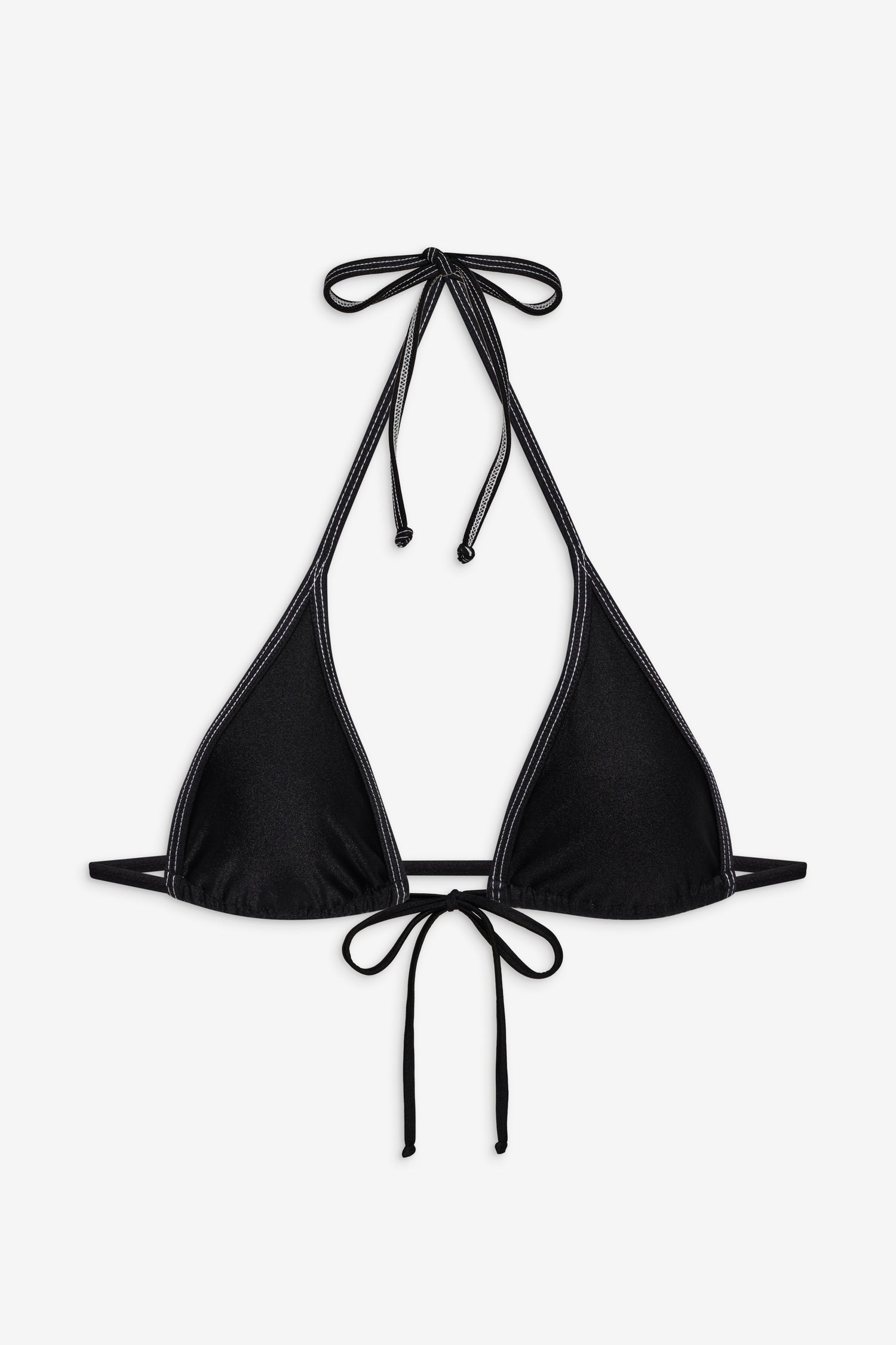 Paradise Shine Halter Bikini Top  Black Shine