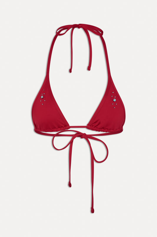 x BELLA HADID Paradise Halter Bikini Top Valentine by Frankies Bikinis 