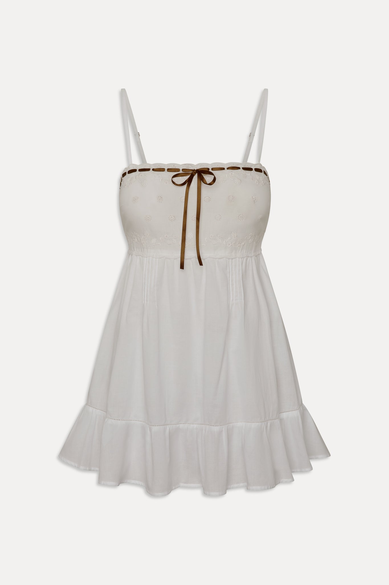 Frankies Bikinis - Paris Cotton Babydoll Dress - Daisy White Frankies Bikinis - Paris Cotton Babydoll Dress - Daisy White