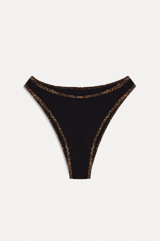 BELLA HADID Presley High Waisted Bikini Bottom Lucky Leapord by Frankies Bikinis 