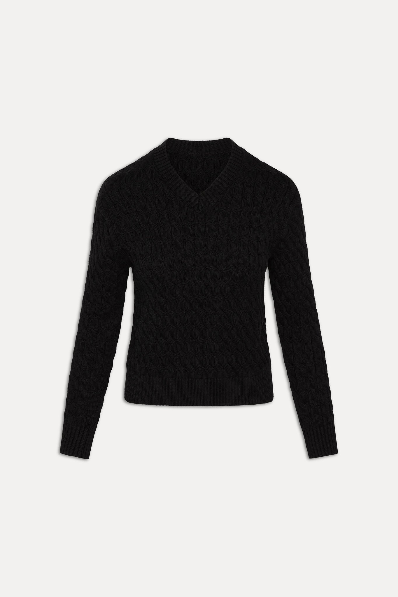 Prince Cable Knit Sweater  Black