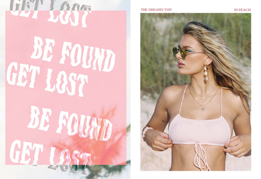 Dreamy Peach Rouching Cross Back Top by Frankies Bikinis 