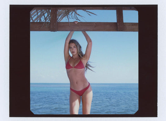 realisation x frankies aura red polka dot print set by Frankies Bikinis 