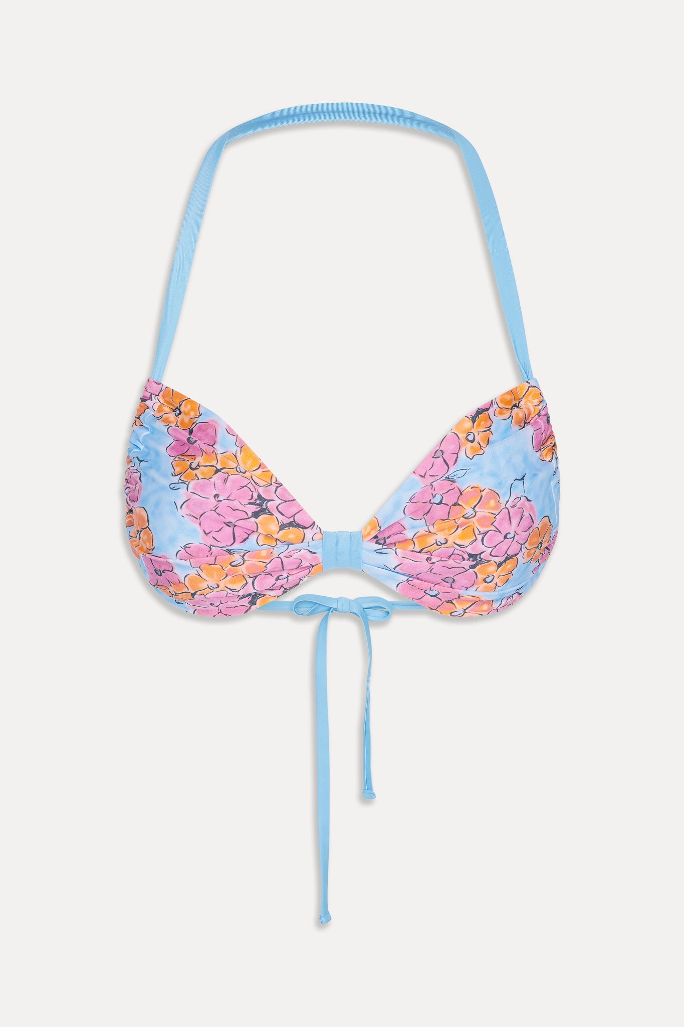 Reece Floral Halter Bikini Top  Color Me