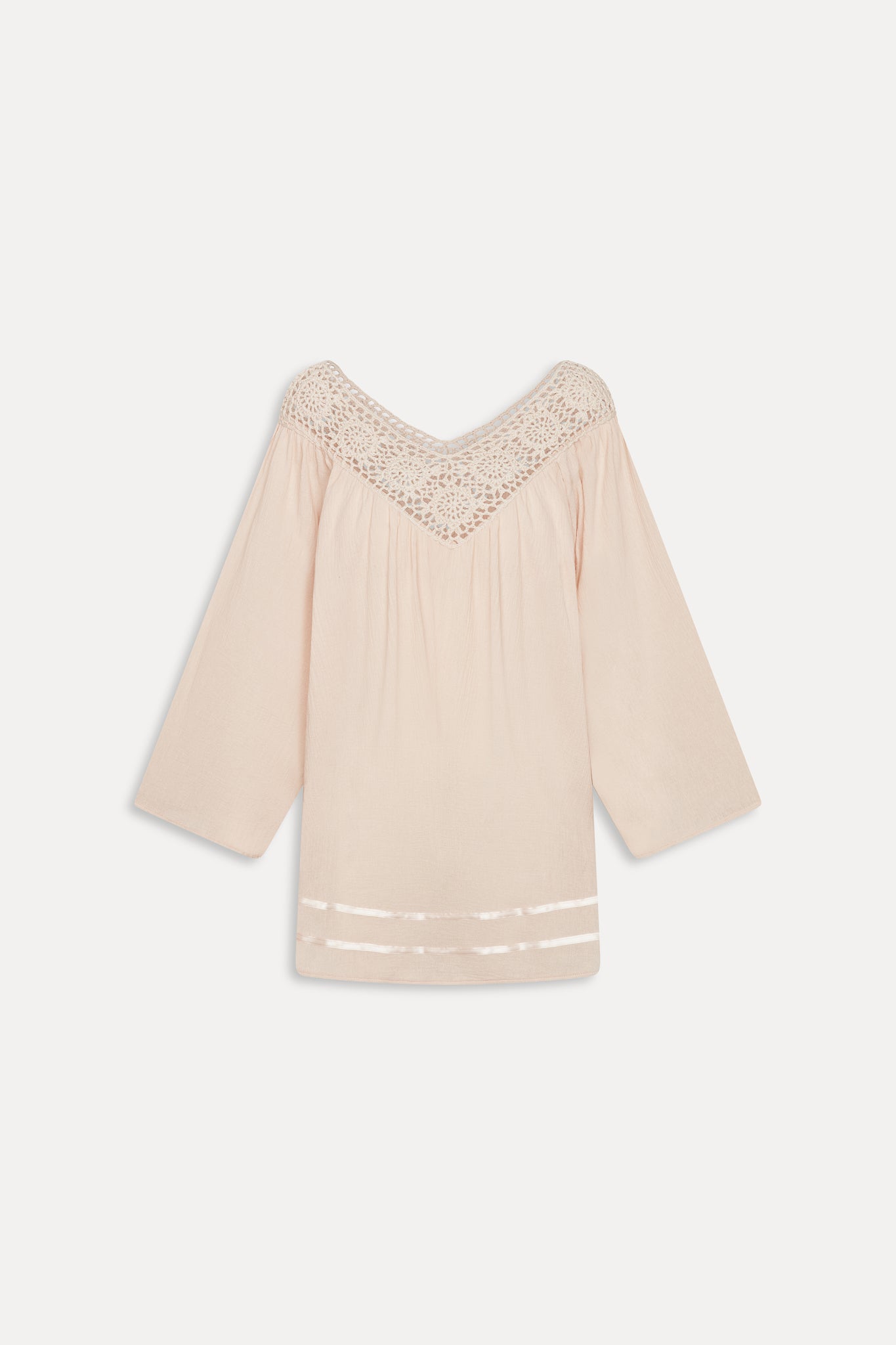 Riviera Cotton Mini Dress  Peach