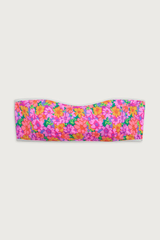 Rosabella floral bandeau bikini top daisy pond by Frankies Bikinis 