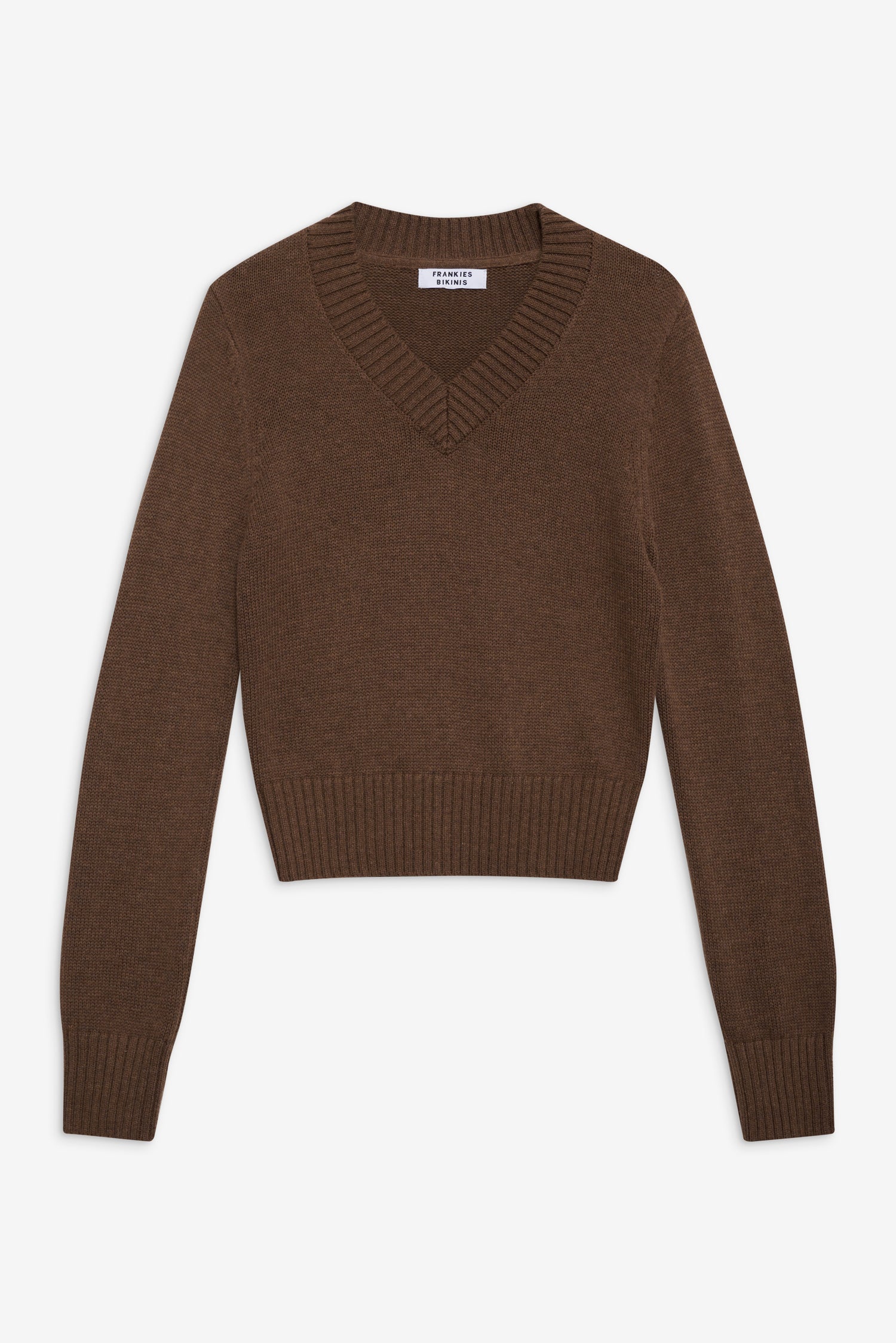 Rowe V Neck Knit Sweater  Maple