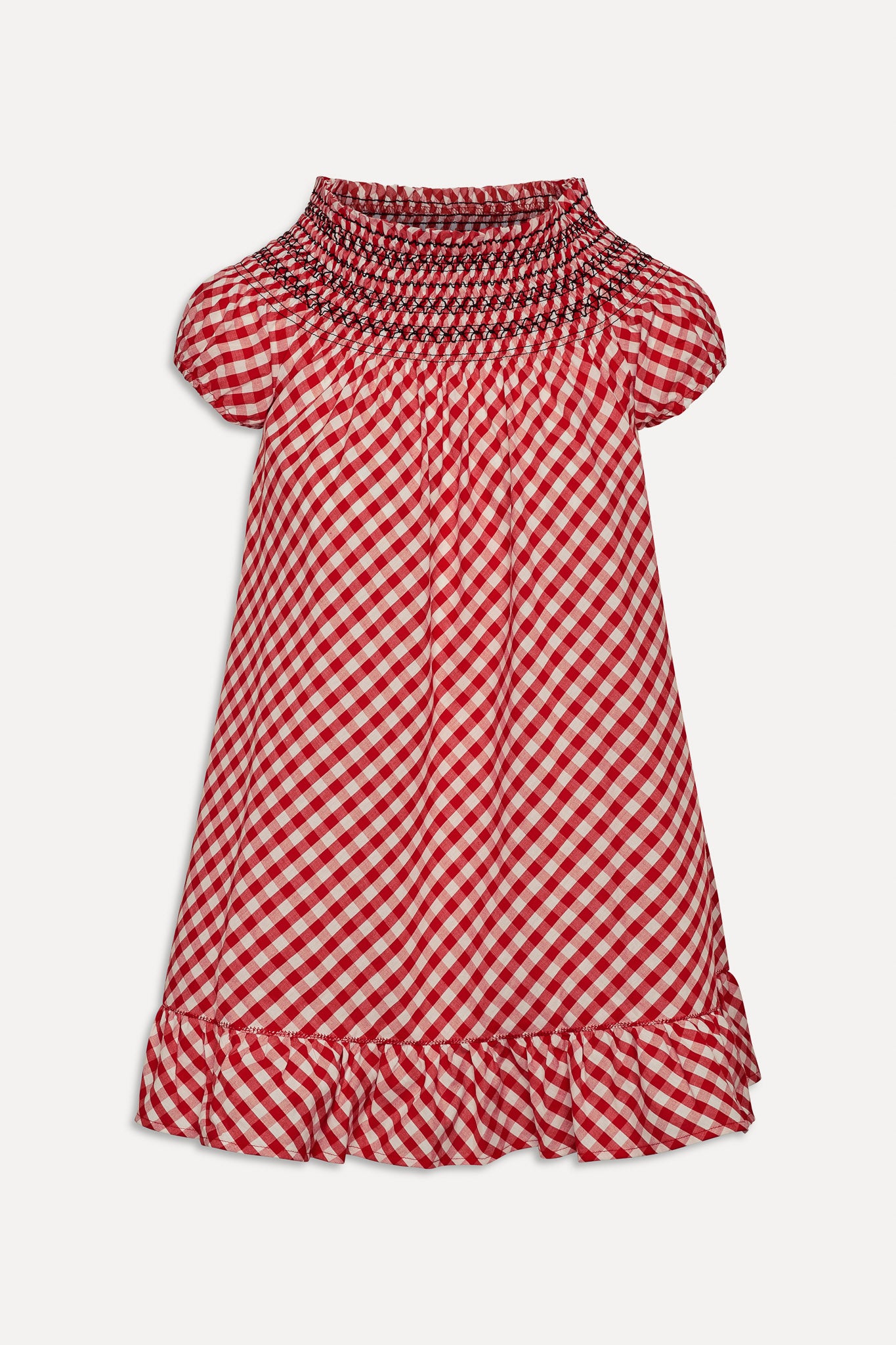 Ruby Gingham Babydoll Dress  Cherry Picnic