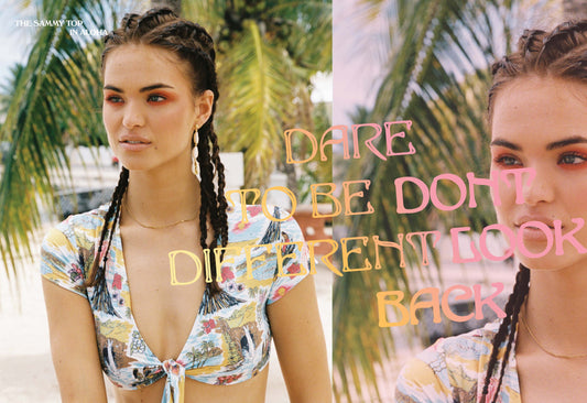 Sammy Aloha Tie Front Crop Top by Frankies Bikinis 