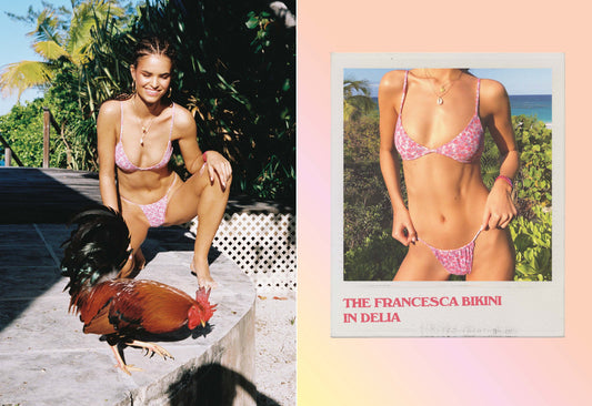 Francesca Delia Triangle Bikini Top, Francesca Delia Skimpy Bikini Bottom by Frankies Bikinis 