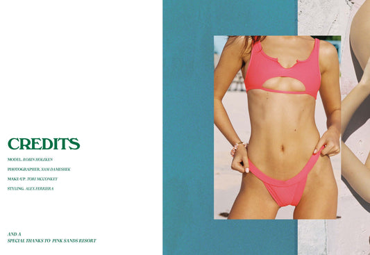  Cole Ribbed Coral Bikini Top With Notch and Peek A Boo Cutout, Cole Ribbed Coral Bikini Bottom by Frankies Bikinis 