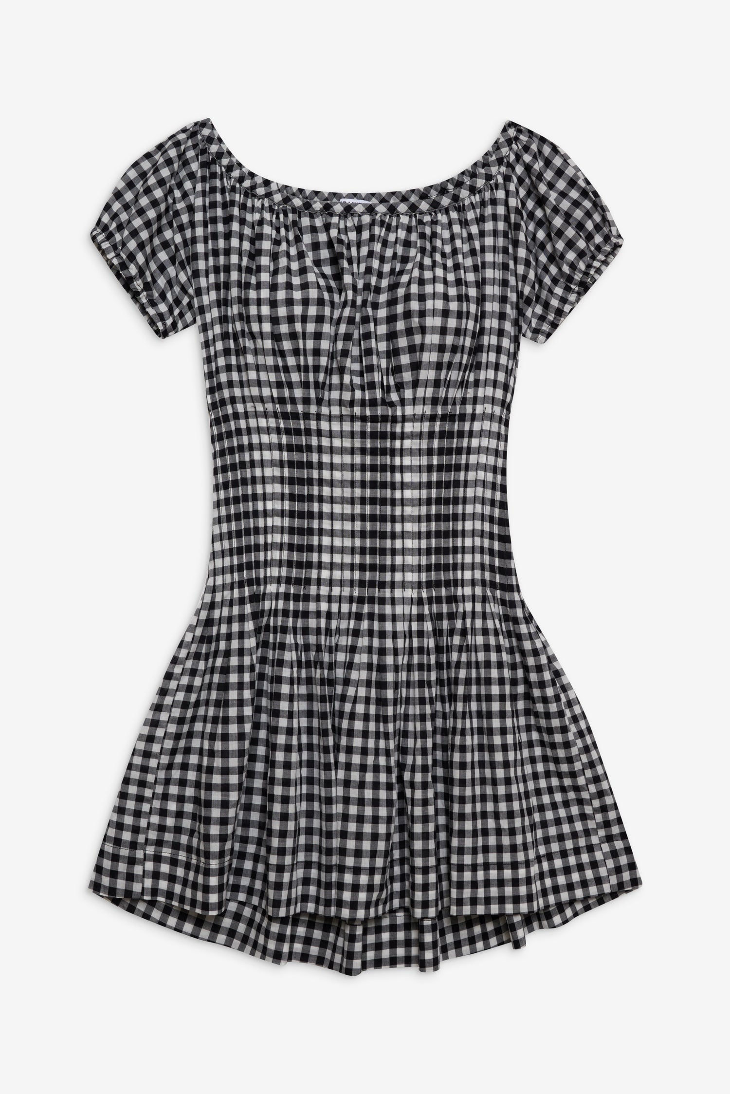 Sadie Gingham Mini Dress  Black Gingham