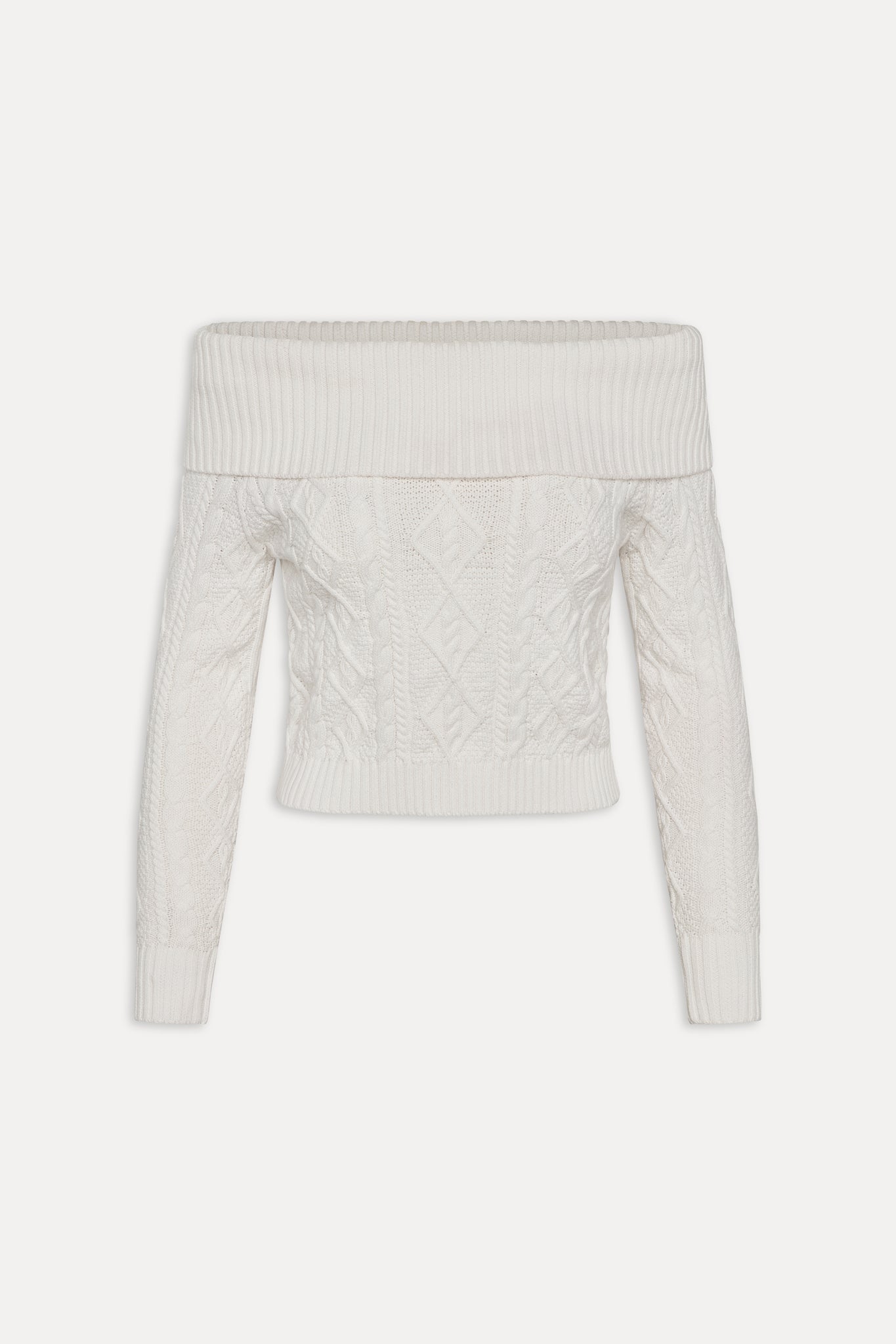 Saint Off The Shoulder Knit Sweater  Cloud White