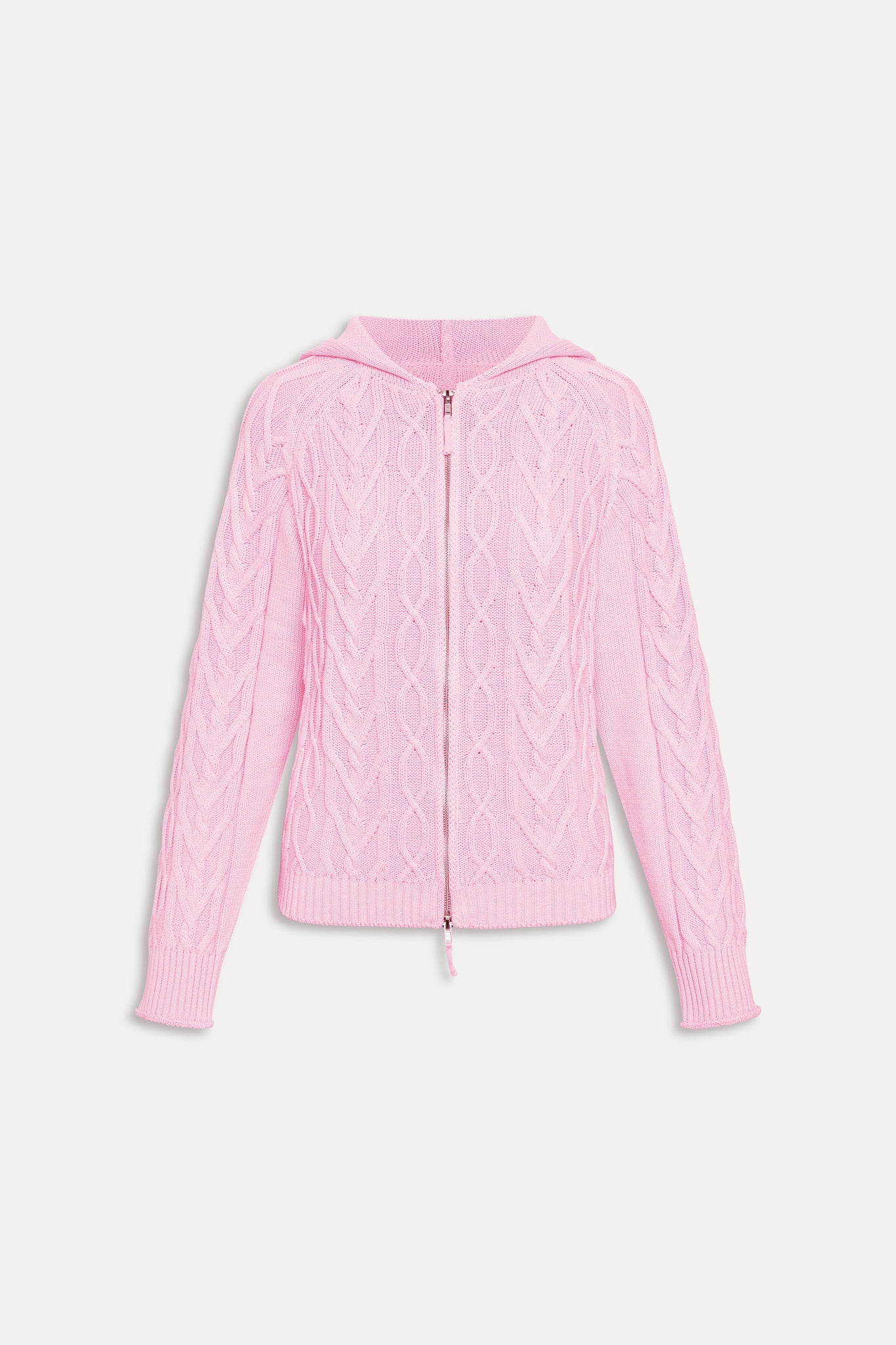 Salem Oversized Cable Knit Hoodie  Pillow Pink