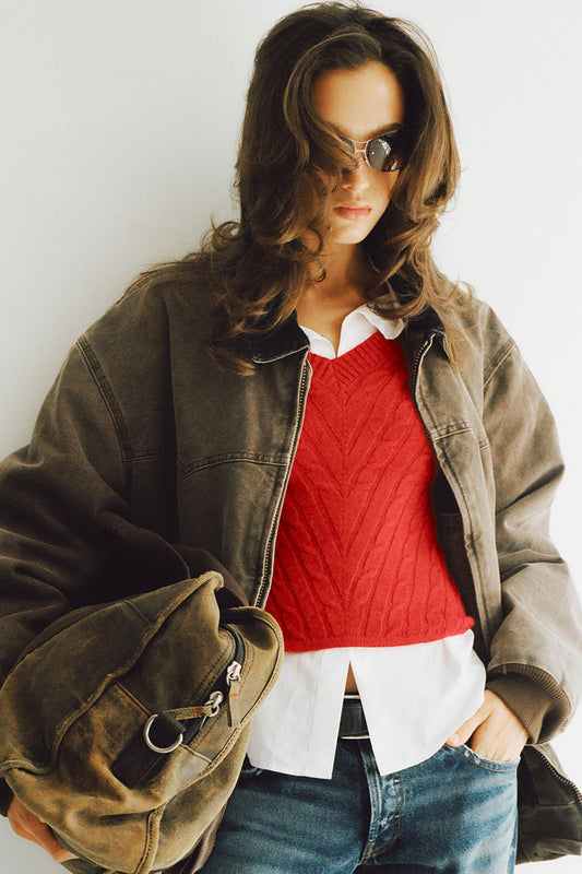 Product-Hover--Kit V Neck Knit Sweater - Heartstrings