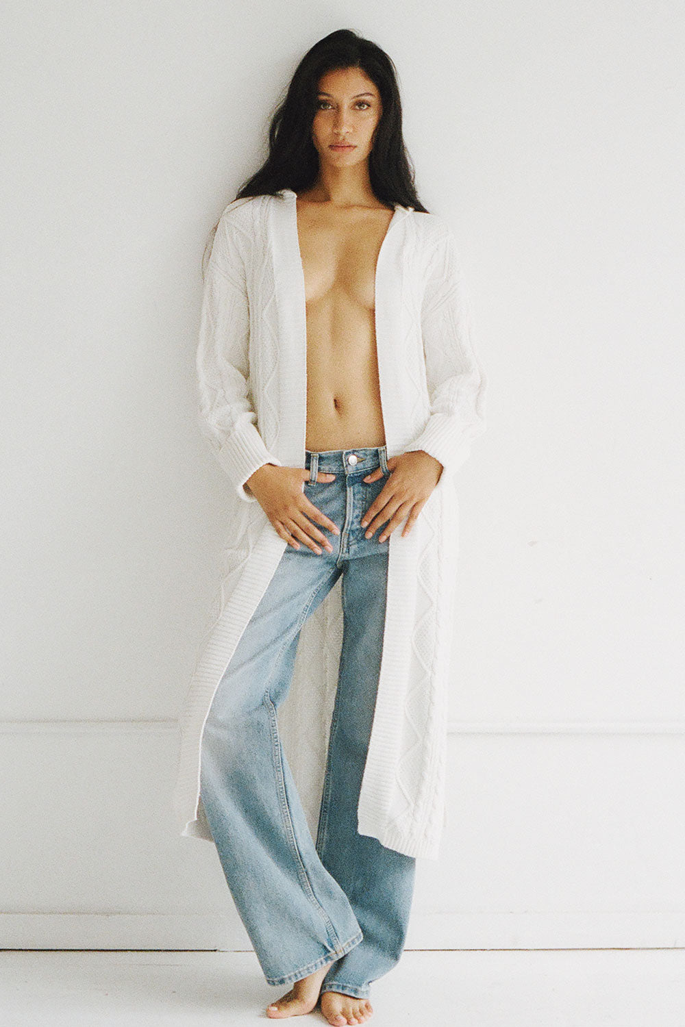 Love Story Duster Cardigan  Cloud White